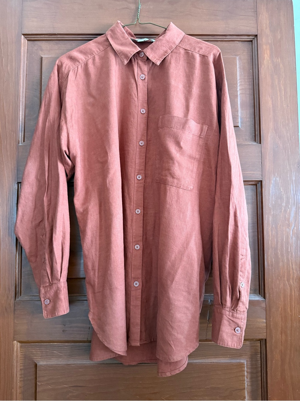 LOFT Women’s Rust Button-Down Long Sleeve Shirt